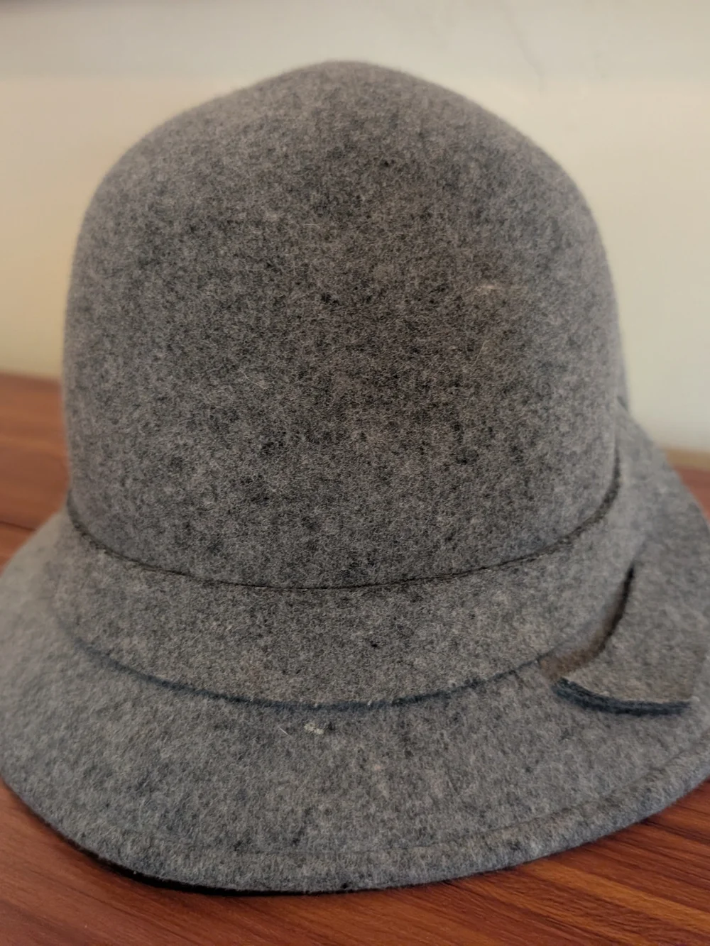 Classic Grey Wool Cloche Hat